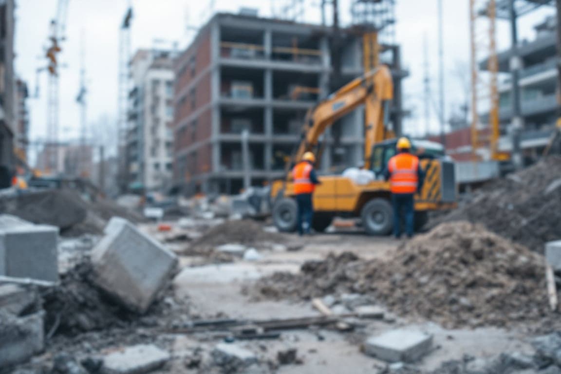 Construction site accident investigation showing multiple liable parties and third-party liability
