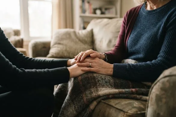 Comforting clasped hands, representing families pursuing a wrongful death claim